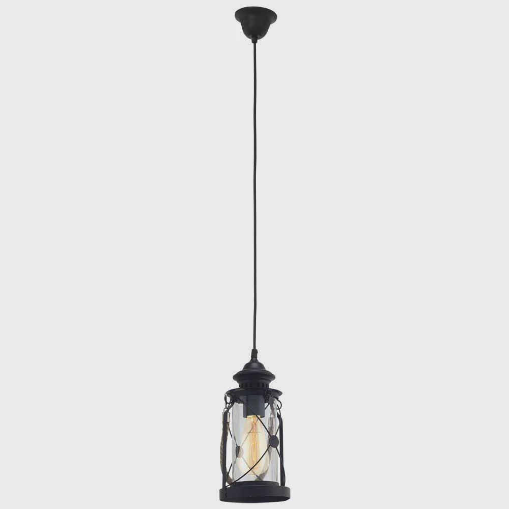 Bradford 1 Light Pendant Black With Rope - 49213 - ARCK Electrical Wholesale Supplies