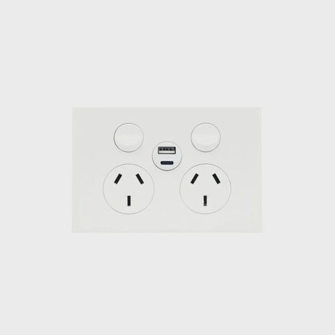 Finesse Double GPO + USB Port (GLOSS WHITE) - WBQP2SUSBAC