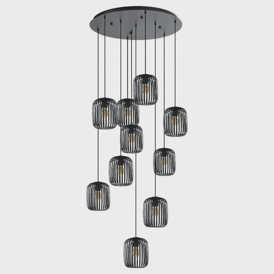 ROMAZZINA Cluster Pendant 10 Lights Black Steel - 205648N - ARCK Electrical Wholesale Supplies