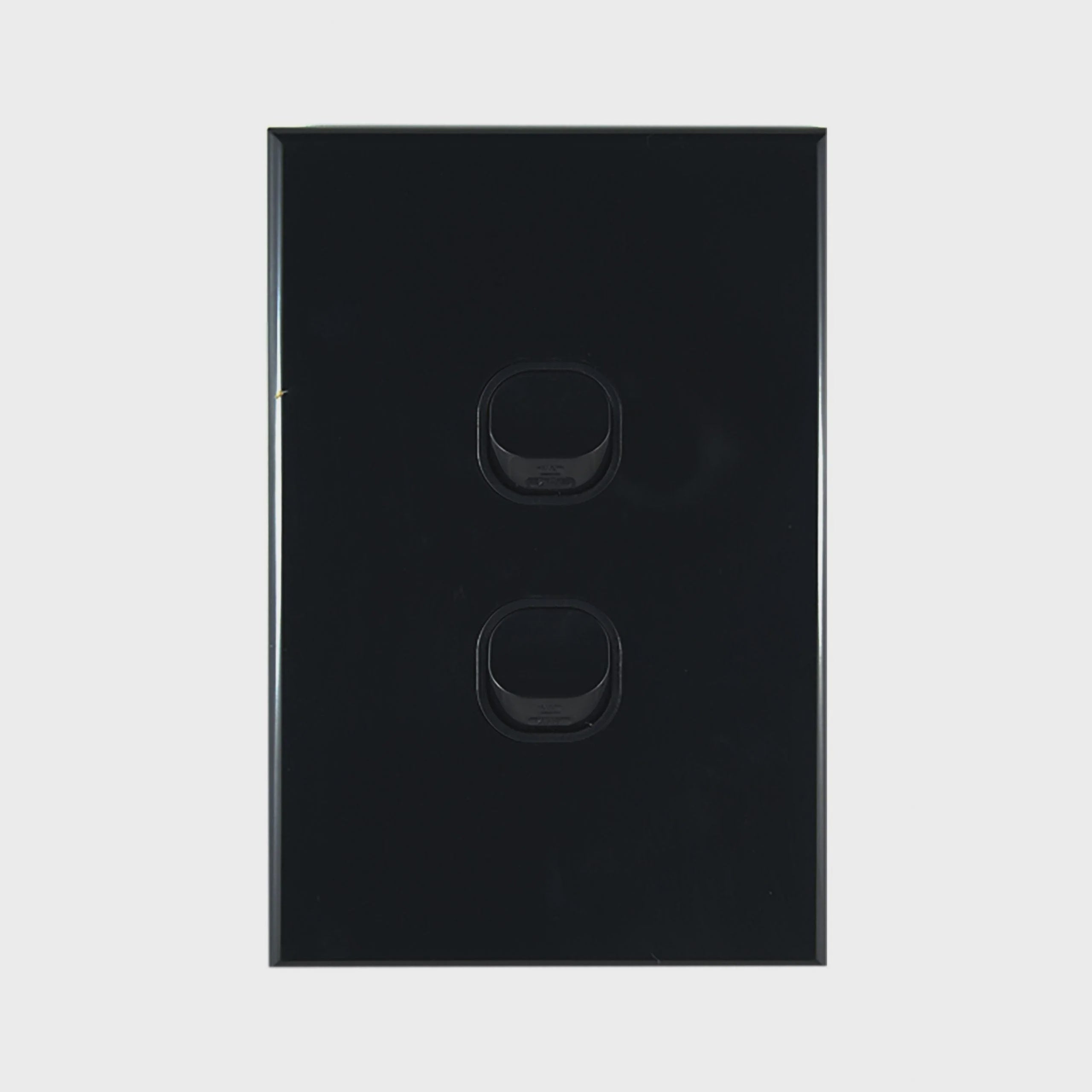 Light Switch 2 Gang – VERTICAL BLACK - LS102VB-L - ARCK Electrical Wholesale Supplies