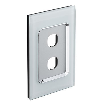 Clipsal 2 Gang SATURN Grid & Cover Plate Excluding Mech Ocean Mist- 4032VH-OM - ARCK Electrical Wholesale Supplies
