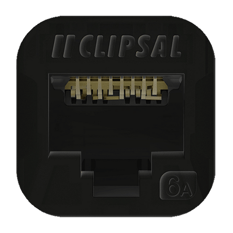 Clipsal Iconic 40 Series CAT6A Data Connector RJ45 Black - 40RJ45SMA6AC-BK - ARCK Electrical Wholesale Supplies