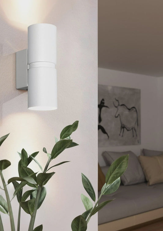 Passa 2 Up and Down LED Wall Light 2x5W 4000K White Steel - 205319 - ARCK Electrical Wholesale Supplies