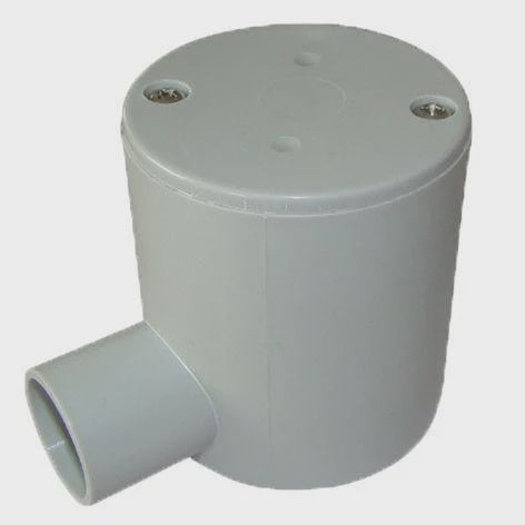 PVC-1 Way Deep J/Box Grey 20mm - JBD-20G/1 - ARCK Electrical Wholesale Supplies