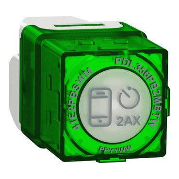 Clipsal Iconic Bluetooth Wiser Push Button 2AX Connected Switch Mechanism - 41E2PBSWM-VW - ARCK Electrical Wholesale Supplies
