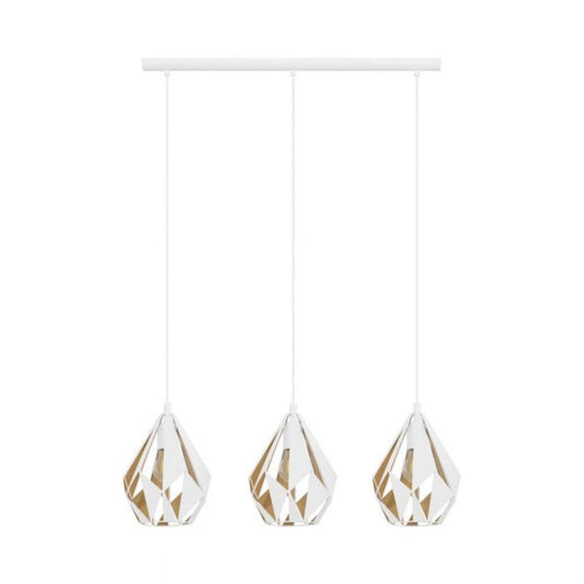 Carlton 3 Light Pendant White Steel - 43002N