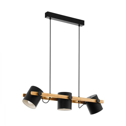 Hornwood 3 Light Pendant Black, Cream & Brown - 43045  BACK IN STOCK END OF JUNE 2025