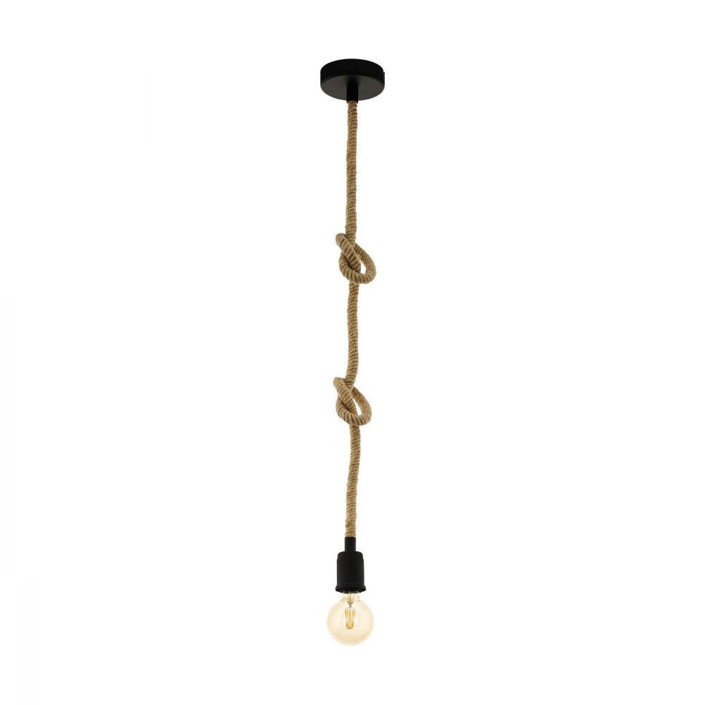 Rampside 1 Light Pendant Black & Amber 110mm - 43256