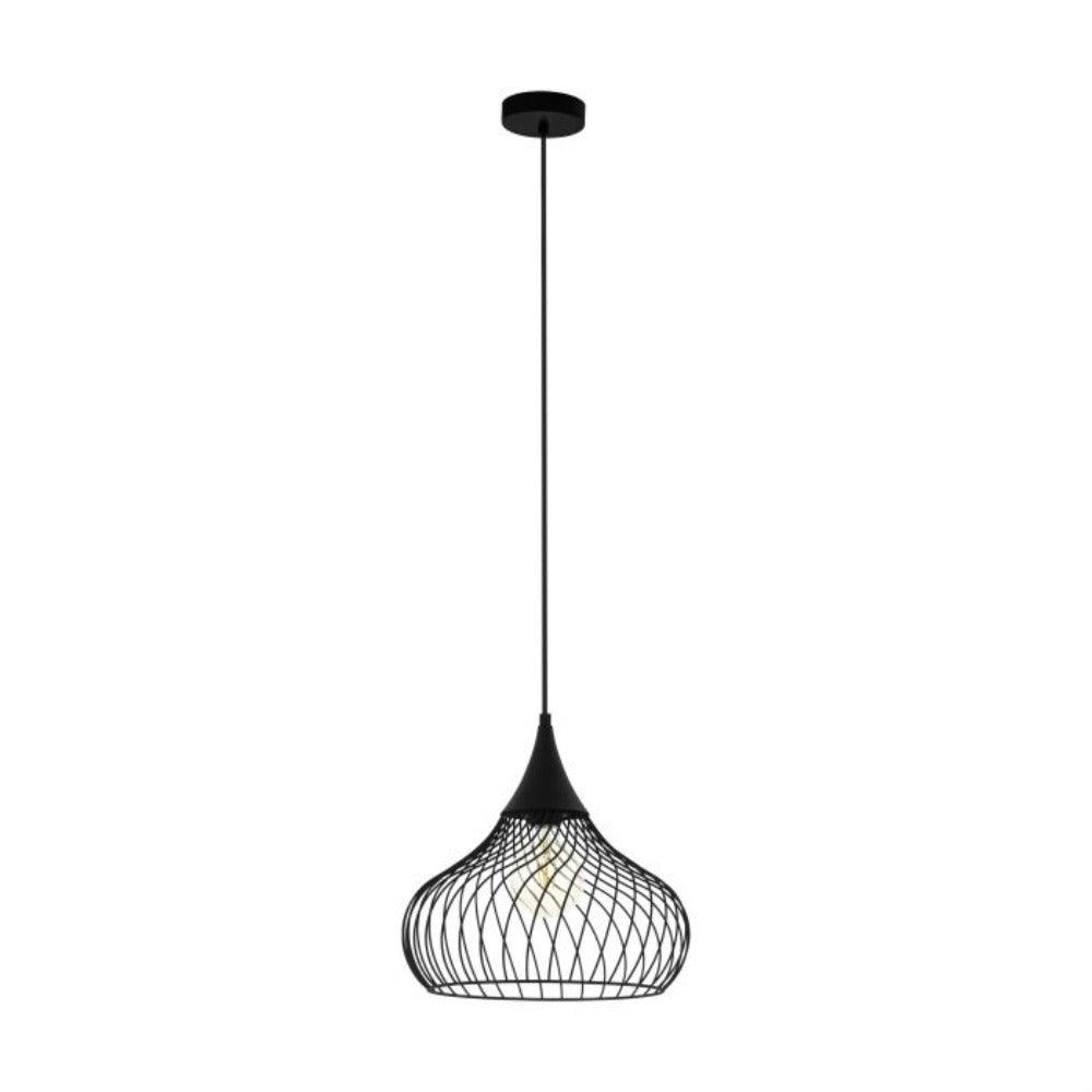 Staverton 1 Light Pendant Black Steel - 43344N