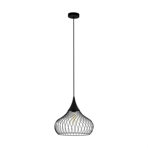 Staverton 1 Light Pendant Black Steel - 43344N