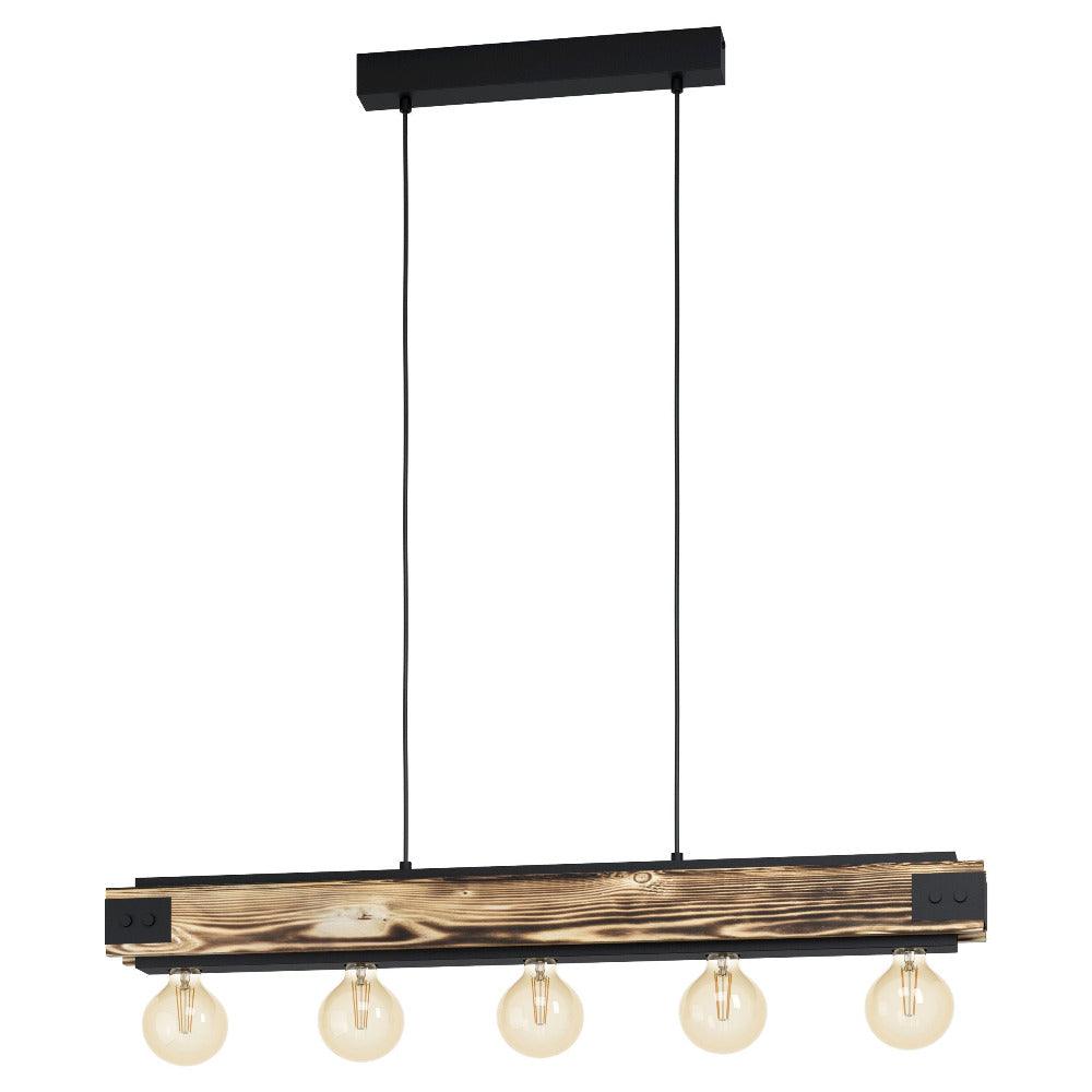 Layham 5 Light Island Pendant Black / Brown - 43468N