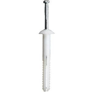 6.5mm x 25mm Mushroom Head Nylon Nail Anchor (100 Pack) - 30099NLS