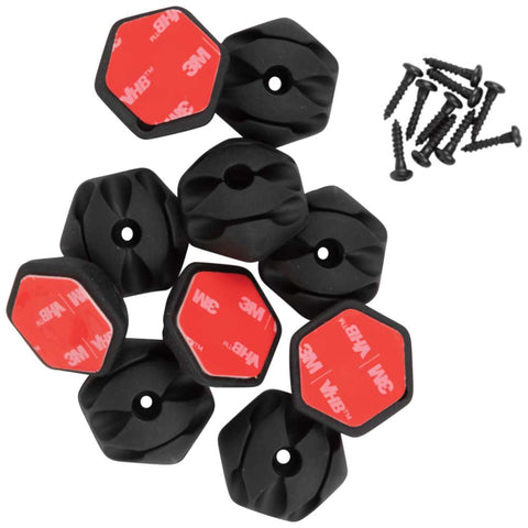Klein Tools Self-Adhesive Cable Mounting Clips, 3-Slot (10-Pack)- A-450-410
