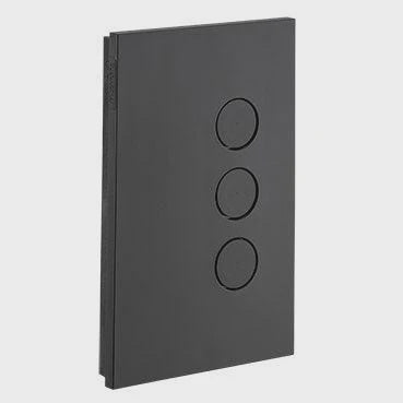 Clipsal Saturn Zen Push Button Switch LED, 3 Gang (BLACK) - Z4063PBL-ZB - ARCK Electrical Wholesale Supplies
