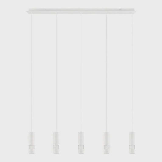 Bernabeta LED Pendant 5 Lights White Steel Transparent Plastic 4000K - 39702N - ARCK Electrical Wholesale Supplies