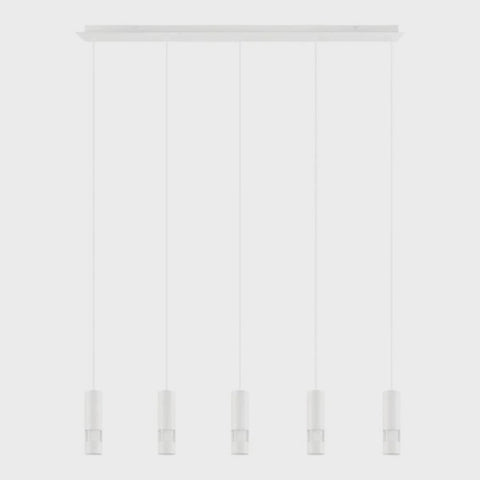Bernabeta LED Pendant 5 Lights White Steel Transparent Plastic 4000K - 39702N - ARCK Electrical Wholesale Supplies