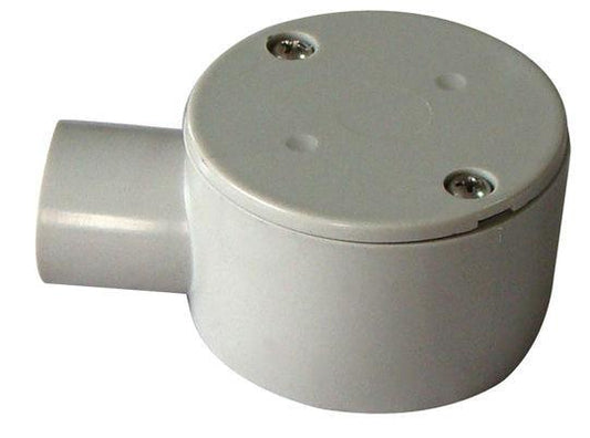 PVC-1 Way Shallow J/Box Grey 20mm - JBS-20G/1 - ARCK Electrical Wholesale Supplies