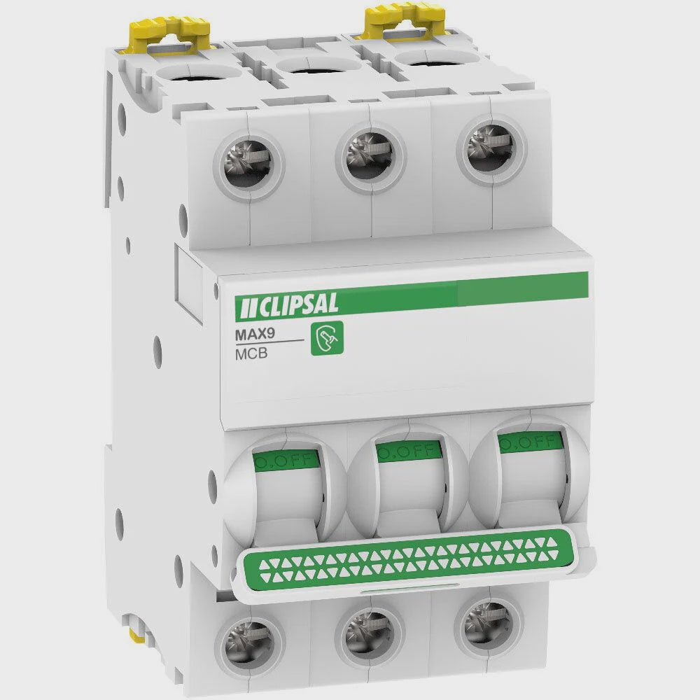 Clipsal MAX9 3 Pole Circuit Breaker 6kA 10A - MX9MC310 - ARCK Electrical Wholesale Supplies