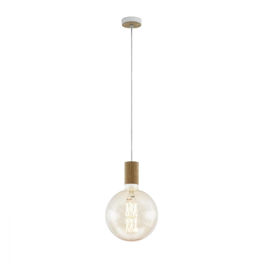 Tavistock 1 Light Pendant Creme Oak 100mm - 49071N