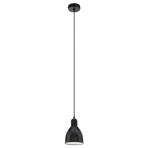 Priddy 1 Light Pendant Black & White 155mm - 49464