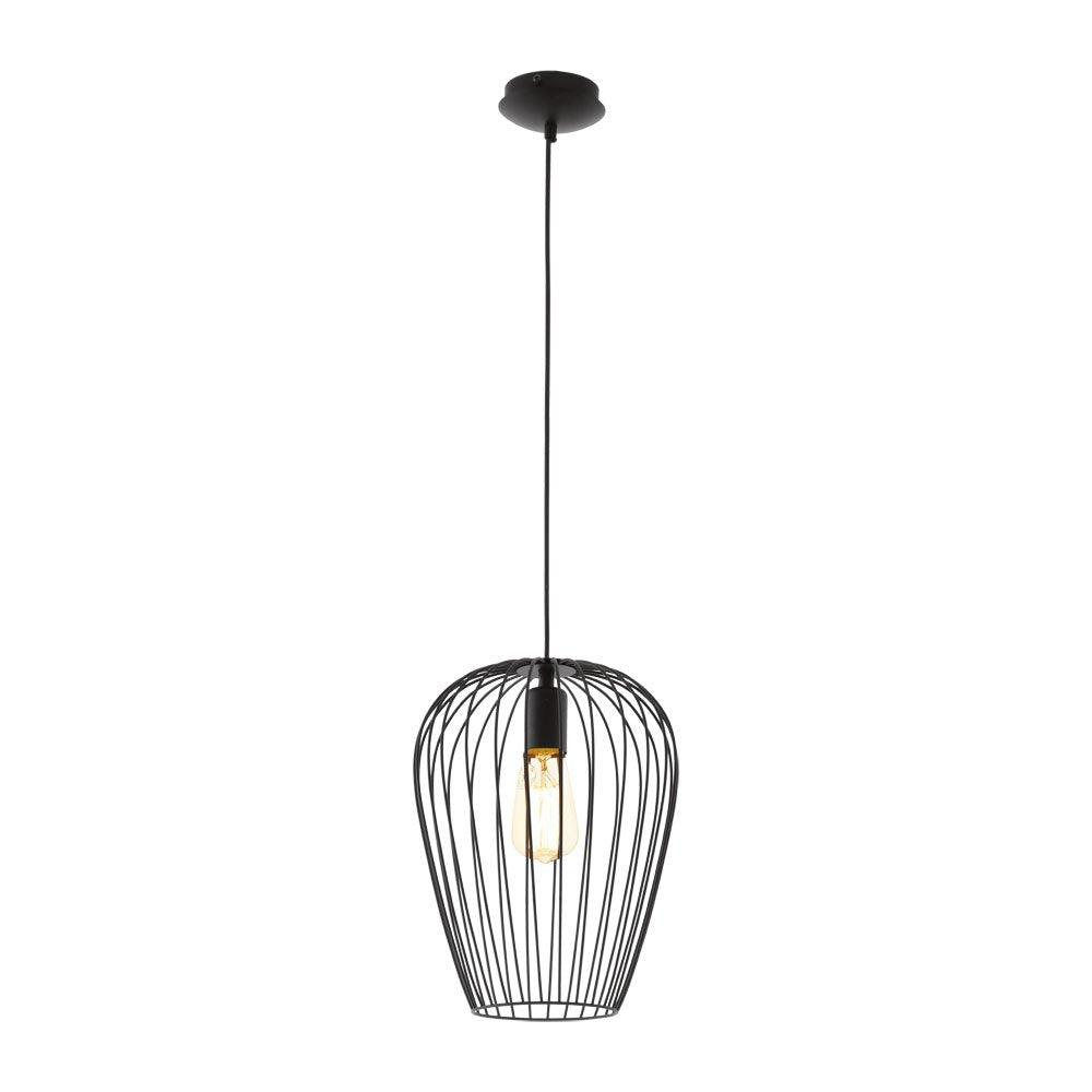 Newtown 1 Light Pendant Black 275mm - 49472