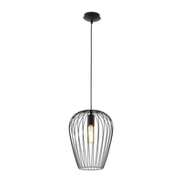 Newtown 1 Light Pendant Black 275mm - 49472