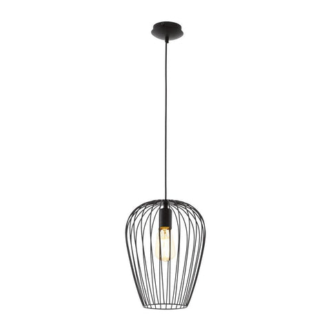 Newtown 1 Light Pendant Black 275mm - 49472