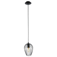 Newtown 1 Light Pendant Black 160mm - 49477