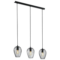 Newtown 3 Light Pendant Black - 49478