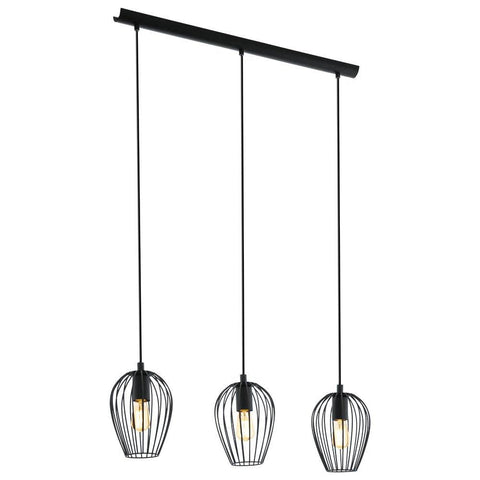 Newtown 3 Light Pendant Black - 49478