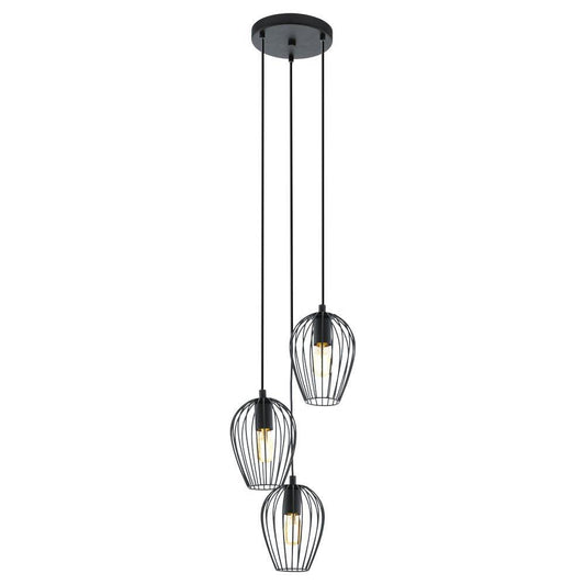 Newtown 3 Light Pendant Black - 49479 - ARCK Electrical Wholesale Supplies