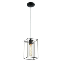 Loncino 1 light Pendant Black & Black Transparent 150mm - 49495
