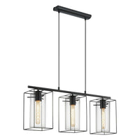 Loncino 3 light Pendant Black & Black Transparent - 49496