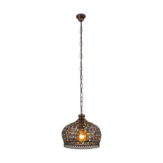 Jadida 1 Light Pendant Antique Copper & Coloured 330mm - 49764 - ARCK Electrical Wholesale Supplies