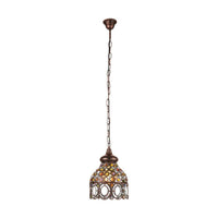 Jadida 1 Light Pendant Antique Copper & Coloured 220mm - 49765