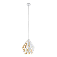 Carlton 1 Light Pendant Medium White and Honey Gold Steel - 49932N