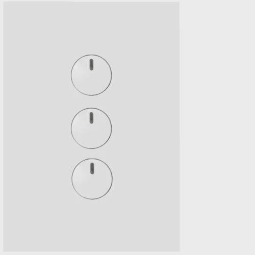 Hager Finesse 3 Gang Press Switch (Matt White) - WBQSV3PB-MW
