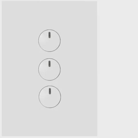 Hager Finesse 3 Gang Press Switch (Matt White) - WBQSV3PB-MW