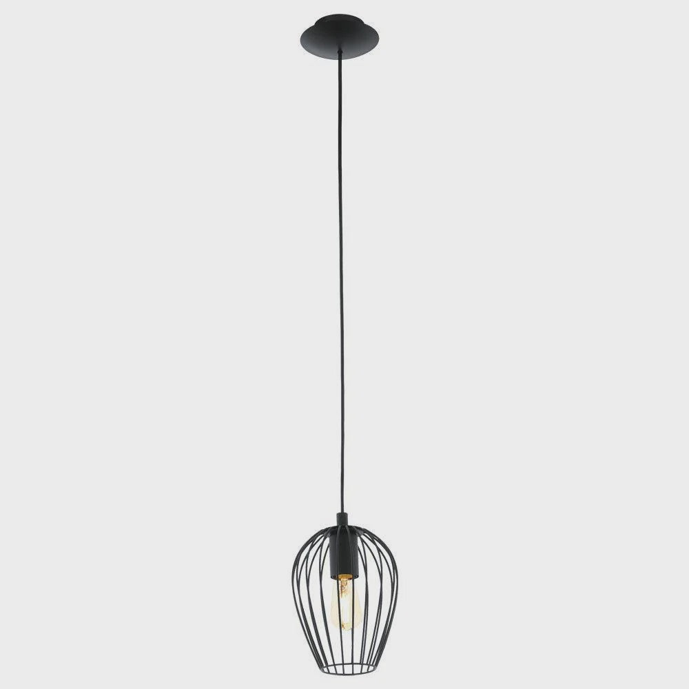 Newtown 1 Light Pendant Black 160mm - 49477 - ARCK Electrical Wholesale Supplies