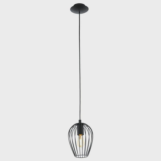 Newtown 1 Light Pendant Black 160mm - 49477 - ARCK Electrical Wholesale Supplies