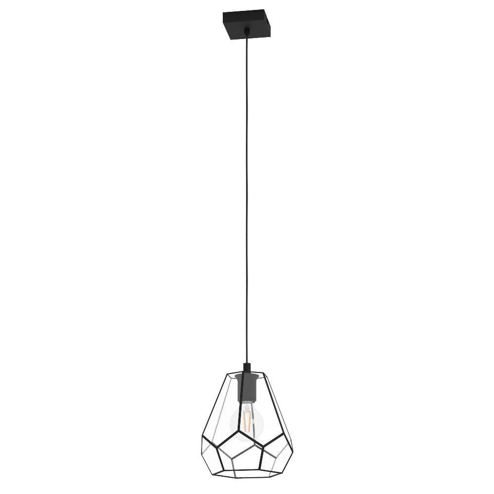 MARDYKE Pendant Light Black Steel Clear Glass - 43643N