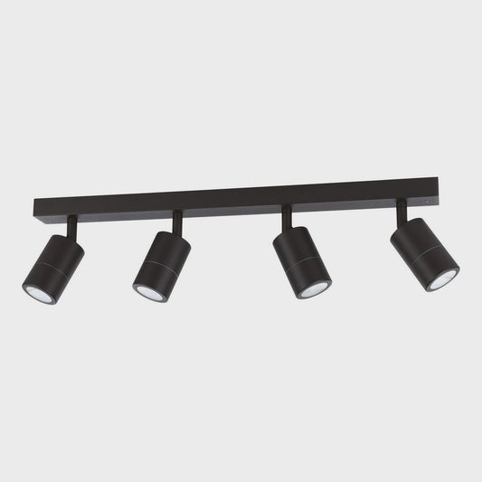 FREMANTLE 4lt GU10 Adjustable Bar IP55 Dimmable Exterior Wall Light Matt Black - 206164 - ARCK Electrical Wholesale Supplies
