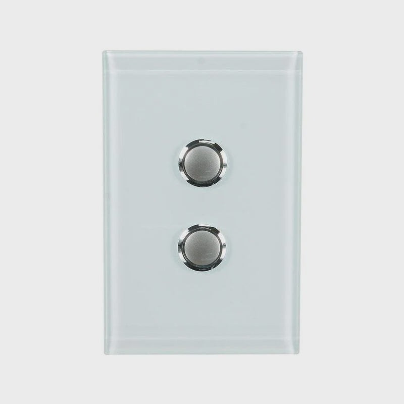 Clipsal Saturn 2 Gang Switch with LED Ocean Mist - 4062PBL-OM - ARCK Electrical Wholesale Supplies