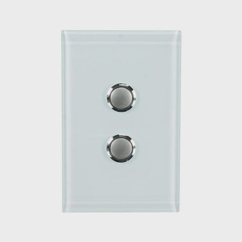 Clipsal Saturn 2 Gang Switch with LED Ocean Mist - 4062PBL-OM - ARCK Electrical Wholesale Supplies
