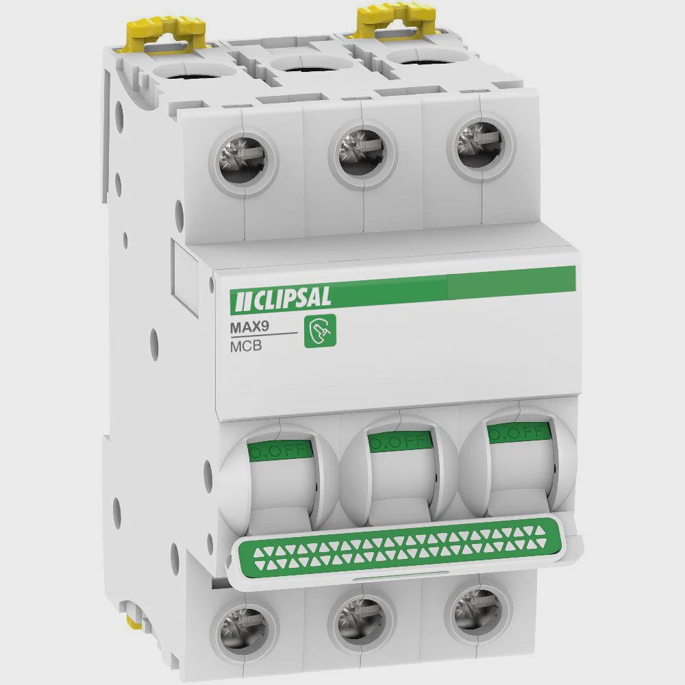 Clipsal MAX9 3 Pole Circuit Breaker 6kA 25A - MX9MC325 - ARCK Electrical Wholesale Supplies