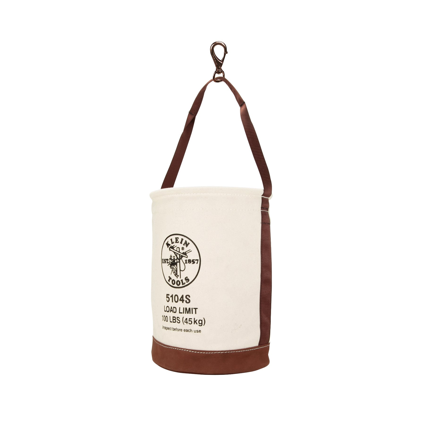 Leather-Bottom Bucket - Swivel Snap