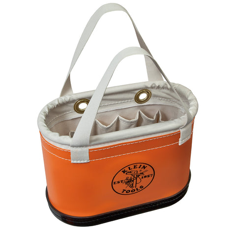 Klein Tools Hard-Body Bucket, 14-Pocket Oval Bucket, Orange/White- A-5144BHHB