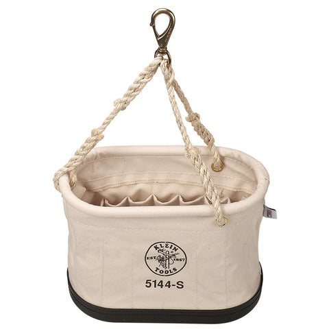 Klein Tools Canvas Bucket, 15-Pocket Oval Bucket with Swivel Snap- A-5144S