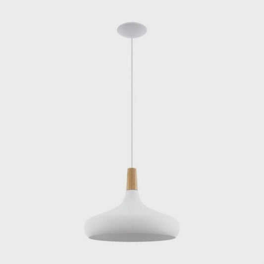Sabinar 1 Pendant Light Large White Steel - 96983N - ARCK Electrical Wholesale Supplies