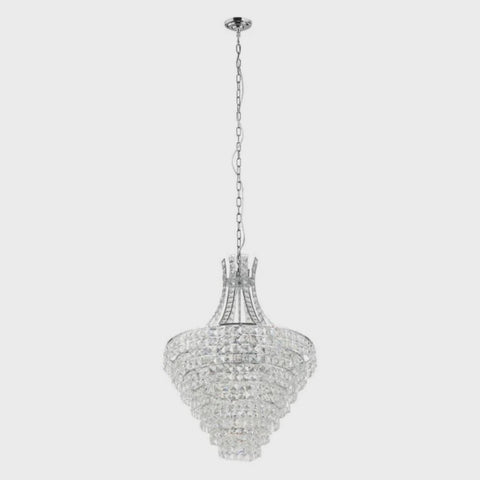 Beires Crystal Pendant 10 Lights Chrome Steel Brilliant Glass - 390264 - ARCK Electrical Wholesale Supplies